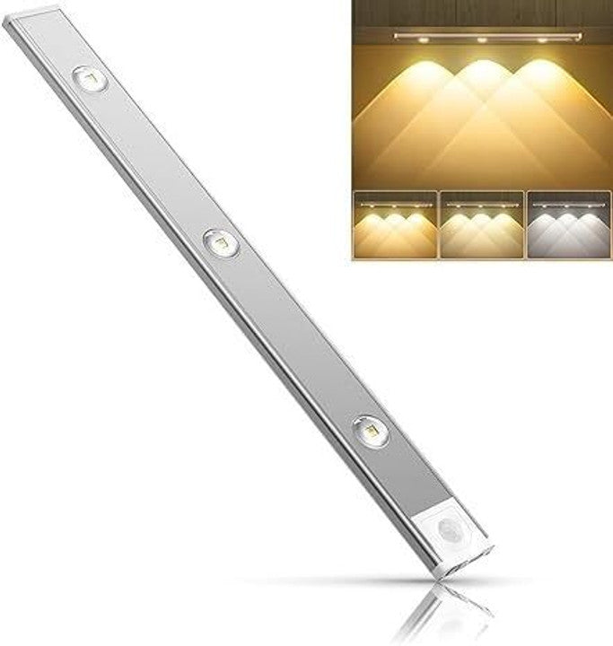 LED Light with Motion Sensor 40cm LED Light 2000mAh USB Rechargeable Night Light 3 Colour LED Light